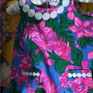 Lilly Pulitzer Vibrant Pink and Green Kids Dress